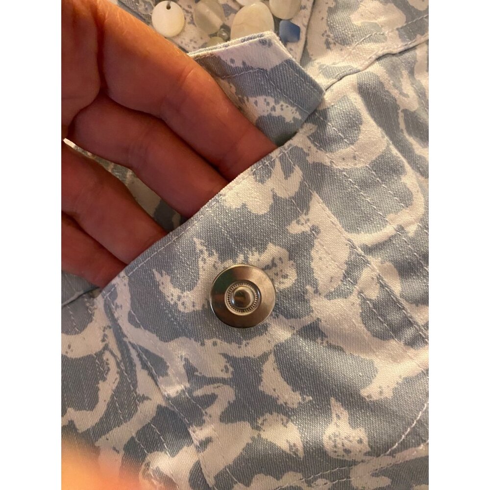 Ruby Rd. Light Blue White Jacket Button Closures … - image 5